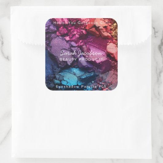 Cosmetics Make-Up Beauty Products Labels スクエアシール (バッグ)