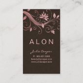 Cosmetologyの名刺のエレガントな花のピンク 名刺 (裏面)