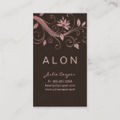 Cosmetologyの名刺のエレガントな花のピンク 名刺 (裏面)