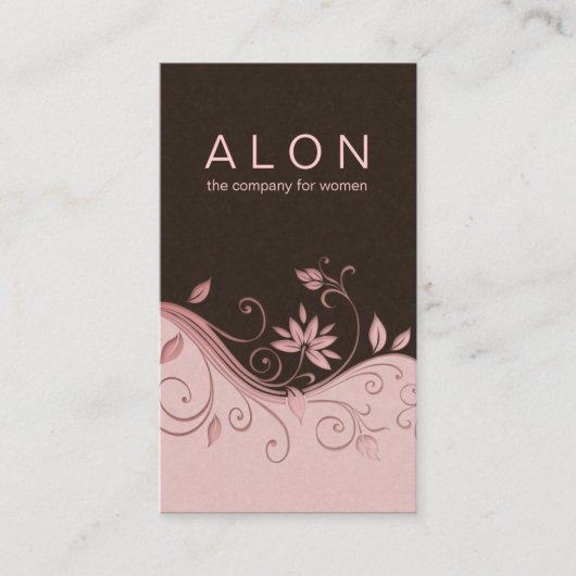 Cosmetologyの名刺のエレガントな花のピンク 名刺 (正面)