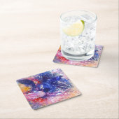 Cosmic Abstract Cat Dreamscape  スクエアペーパーコースター (インサイチュ)