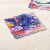 Cosmic Abstract Cat Dreamscape  スクエアペーパーコースター (アングル)