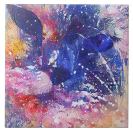Cosmic Abstract Cat Dreamscape  タイル