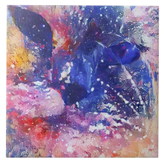 Cosmic Abstract Cat Dreamscape  タイル (正面)