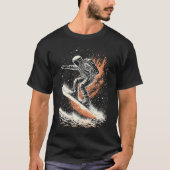 Cosmic Adventure Astronaut Snowboarding and Surfin Tシャツ (正面)