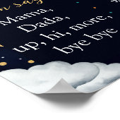 Cosmic Astronaut First Trip Birthday Sign ポスター (角)