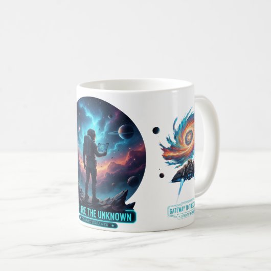Cosmic Astronaut Unknown Space Explorer Deep Mug コーヒーマグカップ (正面右)