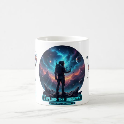 Cosmic Astronaut Unknown Space Explorer Deep Mug コーヒーマグカップ (中央)