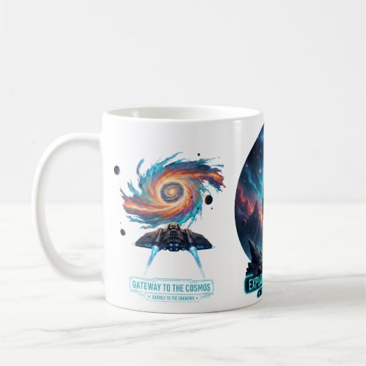 Cosmic Astronaut Unknown Space Explorer Deep Mug コーヒーマグカップ (左)