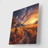 Cosmic Autumn Harvest Leggings Tights スクエア壁時計 (傾斜)