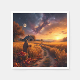 Cosmic Autumn Harvest Leggings Tights スタンダードカクテルナプキン