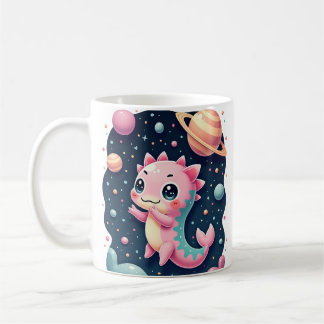 Cosmic Axolotl Galactic Space Adventure Kawaii Sti コーヒーマグカップ