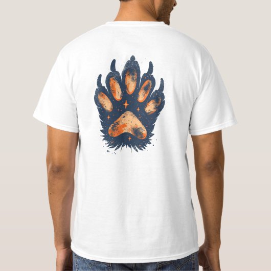 Cosmic Bear PawプリントTシャツ – 表裏 Tシャツ (裏面)