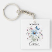 Cosmic Bloom Charm October Birth Flower Keychain キーホルダー (正面)