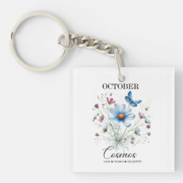  Cosmic Bloom Charm October Birth Flower Keychain キーホルダー