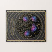 Cosmic Blooms – Celestial Floral Mandala flowers ジグソーパズル (横)