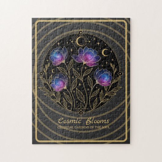 Cosmic Blooms – Celestial Floral Mandala flowers ジグソーパズル (縦)