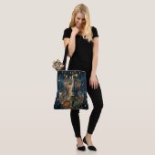  Cosmic Blue and Gold Rococo Violin Large Tote トートバッグ (モデル)
