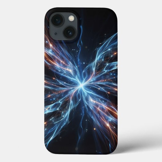 Cosmic Blue and Orange Energy Phone Case Abstract Case-Mate iPhoneケース (裏面)