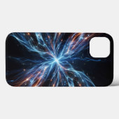 Cosmic Blue and Orange Energy Phone Case Abstract Case-Mate iPhoneケース (裏面 (横))