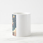 Cosmic Bookworm Cat Space Reading Sticker Tshirt コーヒーマグカップ (中央)