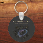 Cosmic Botanical Shadows & Starry Plant Outlines キーホルダー (正面)