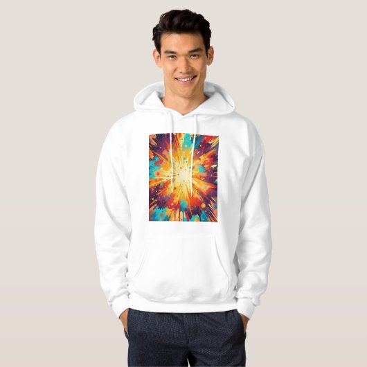 Cosmic Burst Abstract Splatter Art パーカ (正面フル)