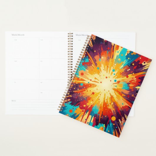 Cosmic Burst Abstract Splatter Art プランナー手帳 (ディスプレー)
