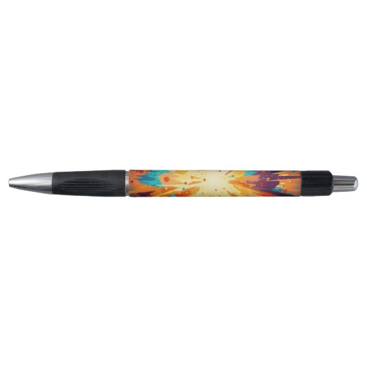 Cosmic Burst Abstract Splatter Art ボールペン (正面)