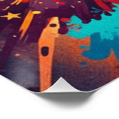 Cosmic Burst Abstract Splatter Art ポスター (コーナー)