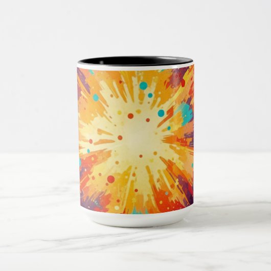 Cosmic Burst Abstract Splatter Art マグカップ (中央)