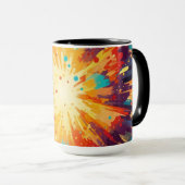 Cosmic Burst Abstract Splatter Art マグカップ (正面右)