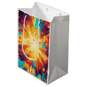 Cosmic Burst Abstract Splatter Art ミディアムペーパーバッグ (正面アングル)
