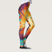 Cosmic Burst Abstract Splatter Art レギンス (右)
