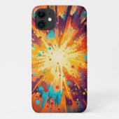 Cosmic Burst Abstract Splatter Art Case-Mate iPhoneケース (裏面)