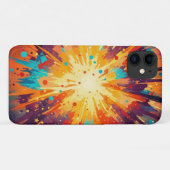 Cosmic Burst Abstract Splatter Art Case-Mate iPhoneケース (裏面(横))