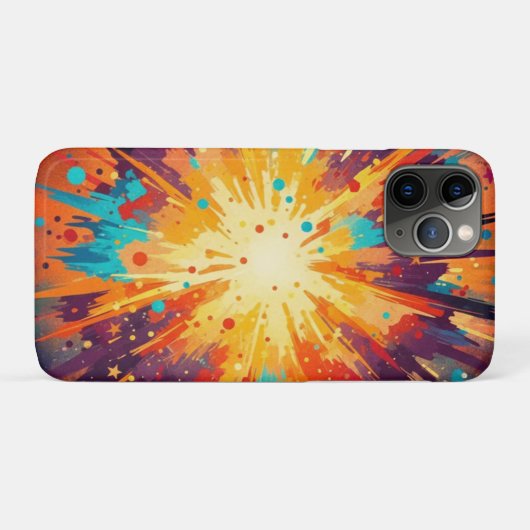 Cosmic Burst Abstract Splatter Art Case-Mate iPhoneケース (裏面(横))