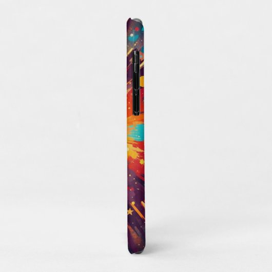 Cosmic Burst Abstract Splatter Art Case-Mate iPhoneケース (裏面/左)
