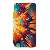 Cosmic Burst Abstract Splatter Art Incipio iPhoneウォレットケース (フォリオ 正面)