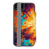 Cosmic Burst Abstract Splatter Art Incipio iPhoneウォレットケース (フォリオ裏面)