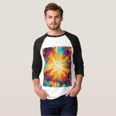 Cosmic Burst Abstract Splatter Art Tシャツ (正面フル)