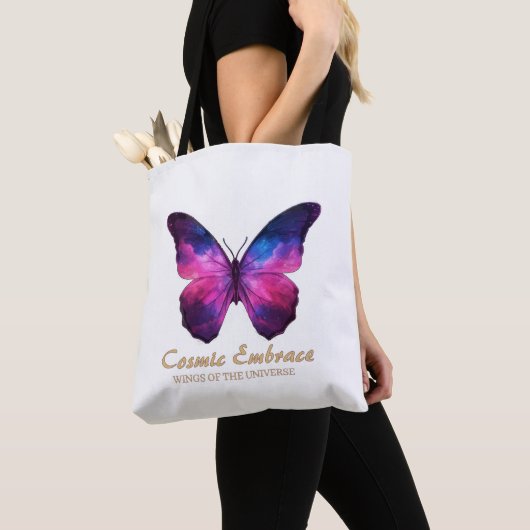 Cosmic Butterfly Galaxy Wings トートバッグ (クローズアップ)