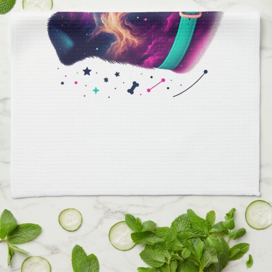 Cosmic Canine Graphic Tee キッチンタオル (折り畳み)