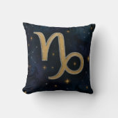 Cosmic Capricorn Golden Zodiac Symbol クッション (正面)
