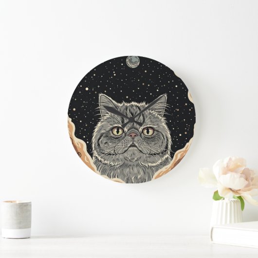 Cosmic Cat ラージ壁時計 (ホーム)