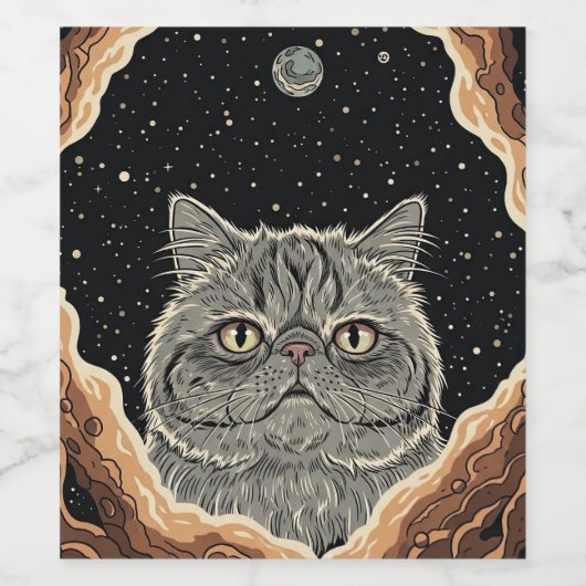 Cosmic Cat ワインラベル (シングルラベル)