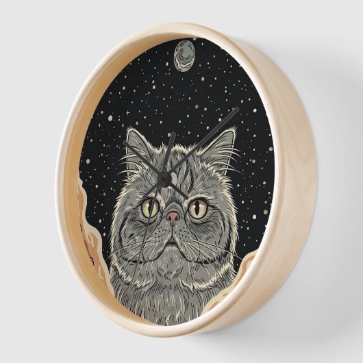 Cosmic Cat 壁時計 (傾斜)