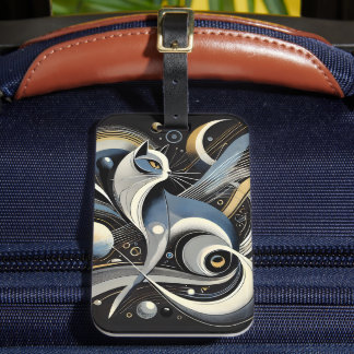 Cosmic Cat Abstract Celestial Drawstring Bag ラゲッジタグ