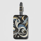 Cosmic Cat Abstract Celestial Drawstring Bag ラゲッジタグ (正面縦)