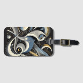 Cosmic Cat Abstract Celestial Drawstring Bag ラゲッジタグ (正面横)